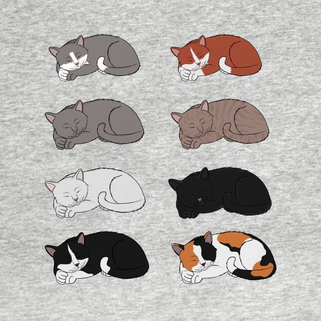 Sleeping Six Cats by rmcbuckeye